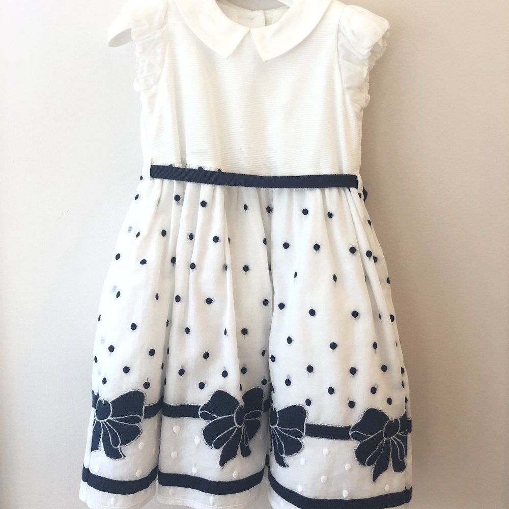 Monnalisa White and Blue Dress